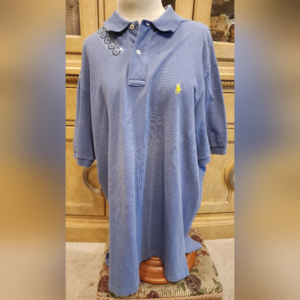 Ralph Lauren Polo Shirt Mens XL Blue Short Sleeve